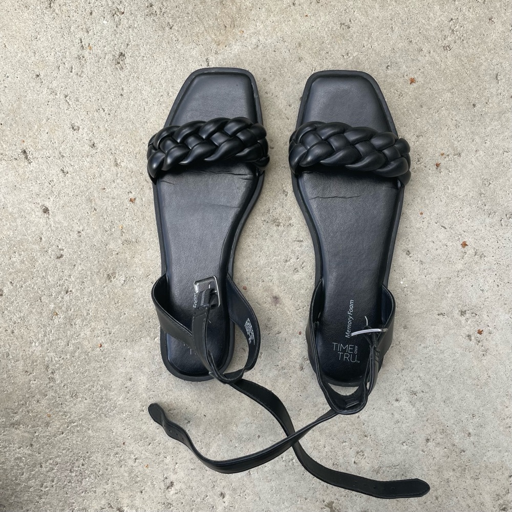 Braided Sandals with Ankle Strap
